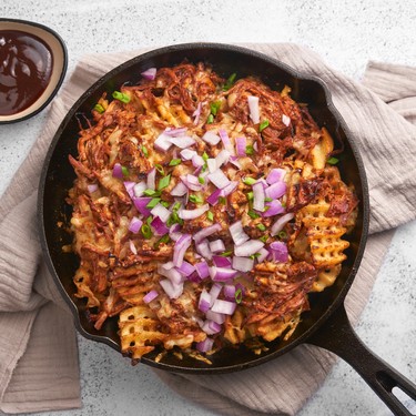 Loaded Pulled Pork Waffle Fries Recipe | SideChef