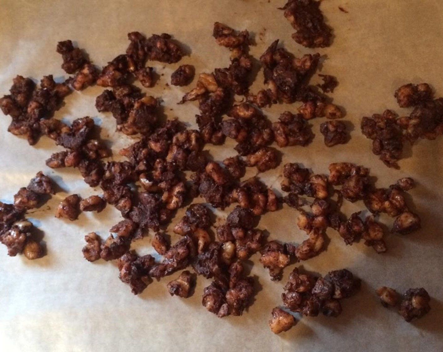 step 6 Take the pan off the heat, turn stove off, and spread the nuts out on a piece of wax paper to cool & dry for at least 10 minutes to an hour.