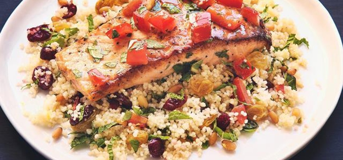 Lemon-Pepper Salmon with Couscous Recipe | SideChef