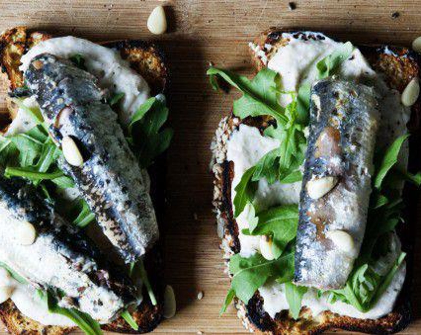 Toast with Canned Sardines and White Bean Puree