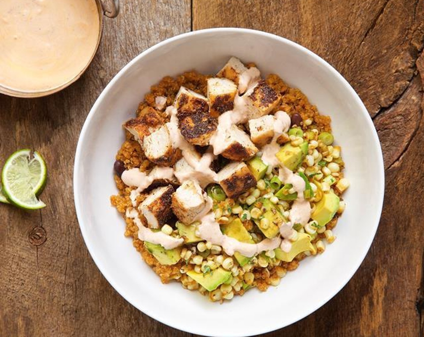 Southwestern Chicken Bowl with Corn and Avocado