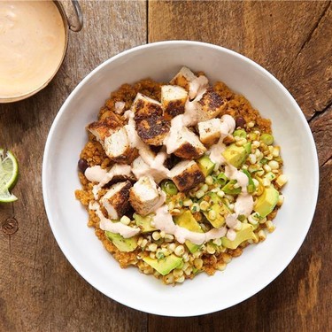 Southwestern Chicken Bowl with Corn and Avocado Recipe | SideChef