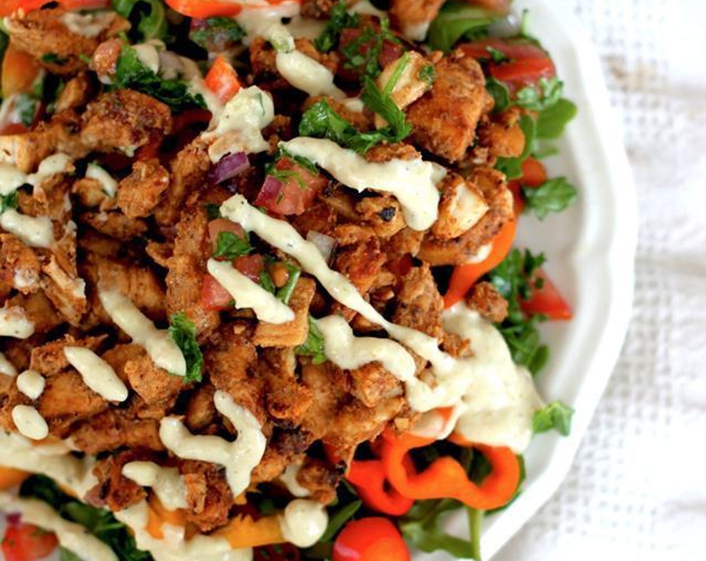 Middle Eastern Chicken Salad & Dill Pickle Tahini