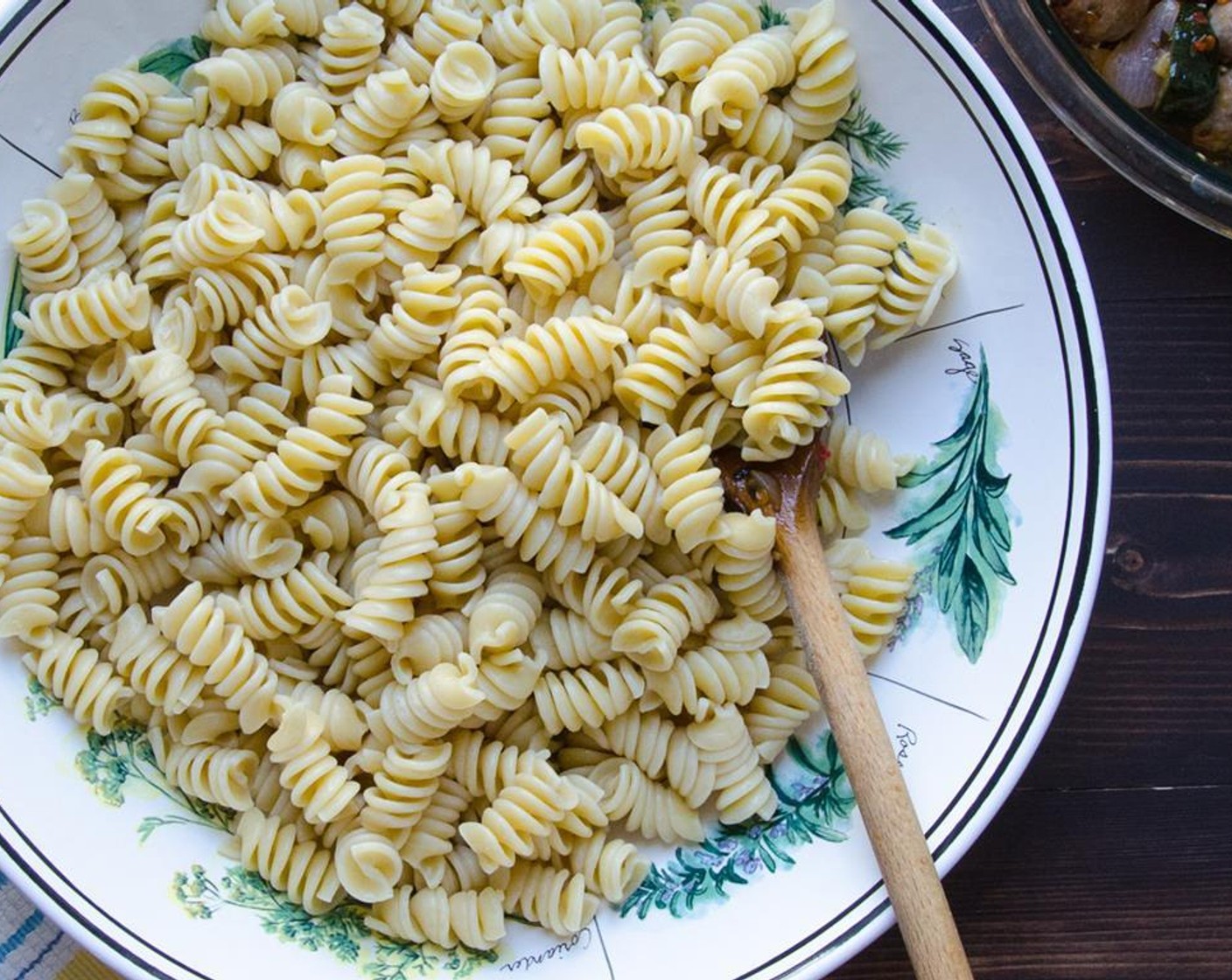 step 6 While vegetables are roasting, prepare the Cavatappi Pasta (1 lb) and cook until al dente. Rinse with cool water to stop the cooking process and drain. Set aside.