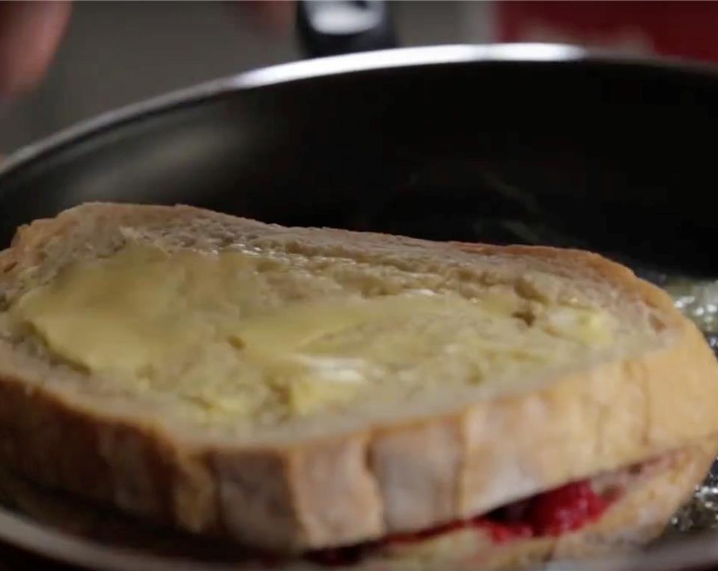 step 9 Once butter has melted, place sandwich in skillet.
