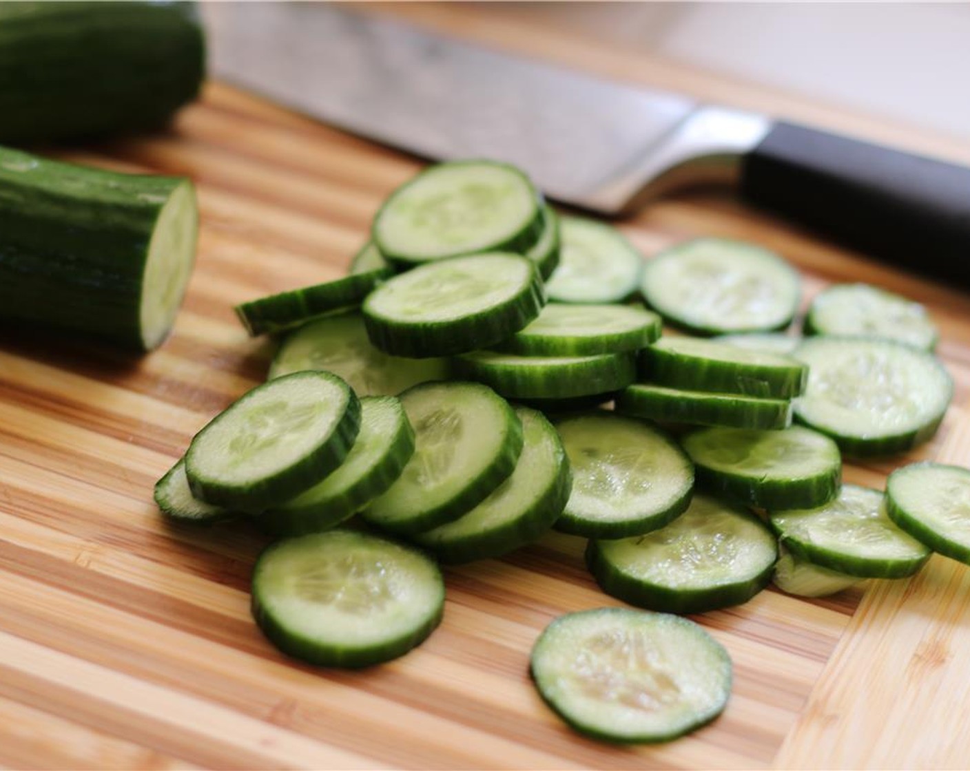 step 12 Chop the Cucumbers (4) into rounds.