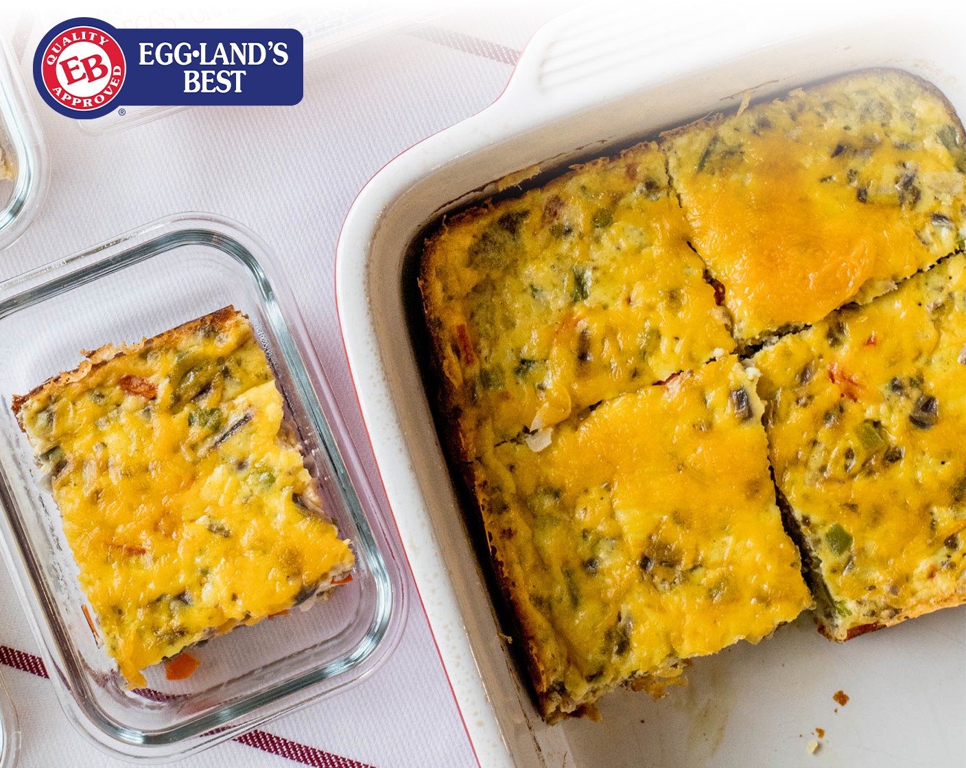 Turkey Sausage, Veggie and Cheddar Breakfast Casserole