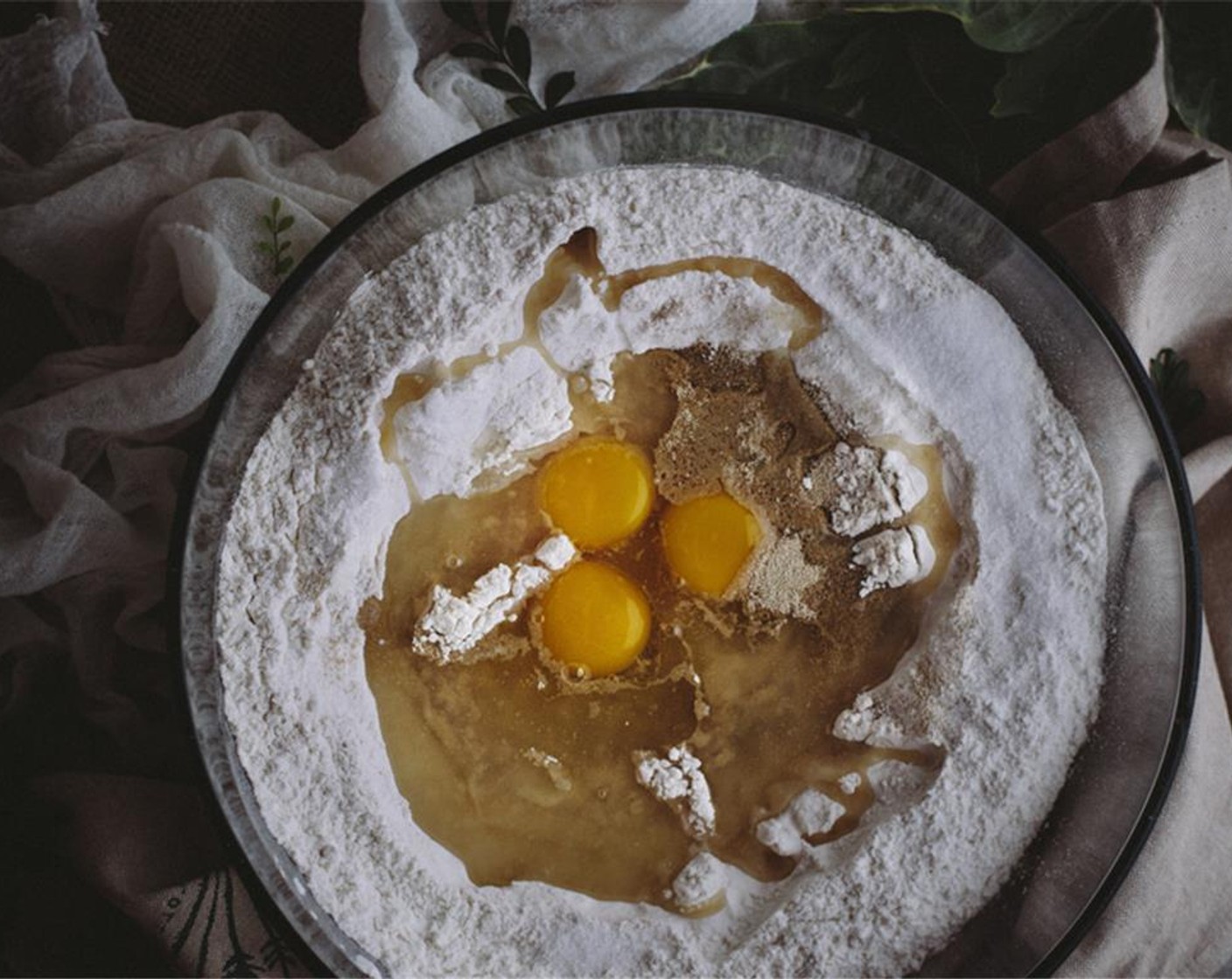 step 2 Add Vegetable Oil (1/2 cup), Water (1 3/4 cups) and Eggs (3) in the bowl.