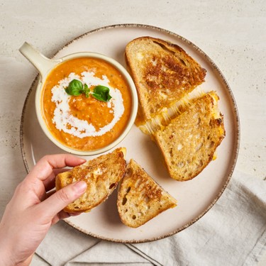 Grilled Cheese with Sheet Pan Tomato Soup Recipe | SideChef