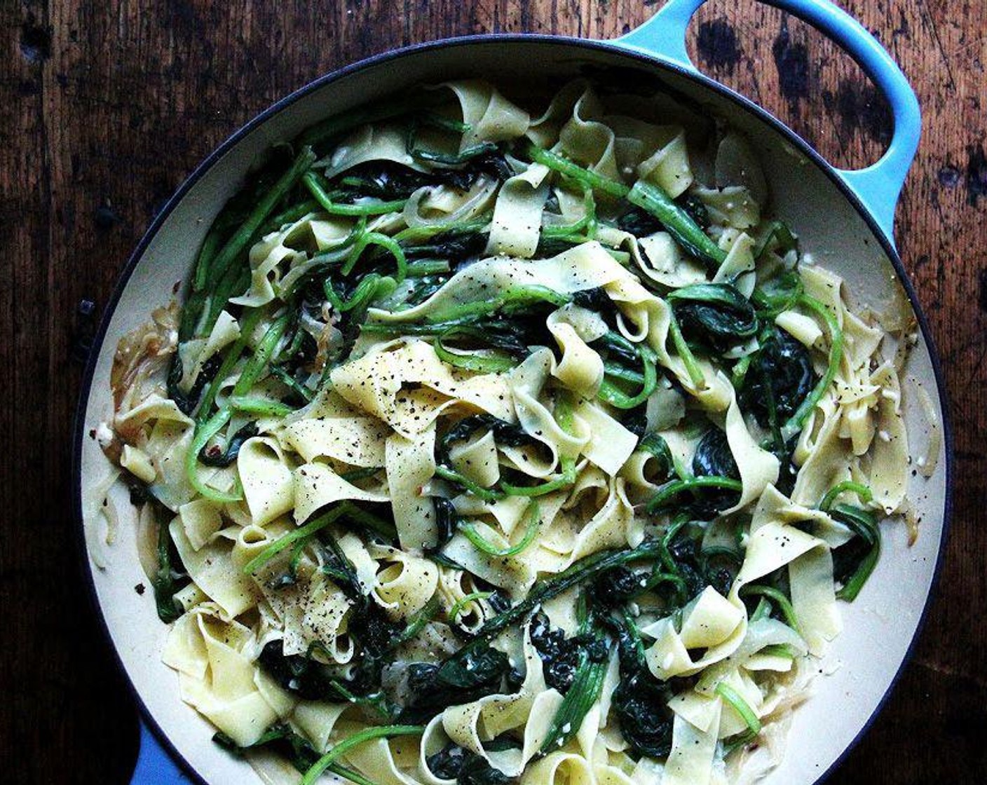 No-Bacon Pasta Carbonara Loaded with Greens