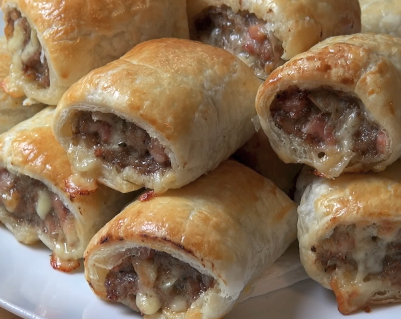 Cheesy Beef and Bacon Sausage Rolls