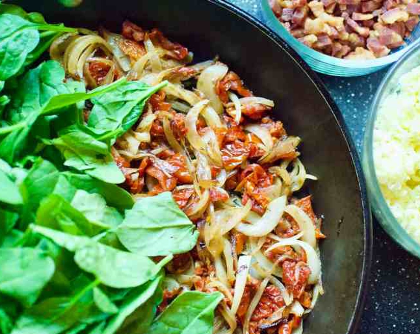 step 13 Add the Fresh Baby Spinach (4 cups) and cook until wilted, 1-2 minutes.