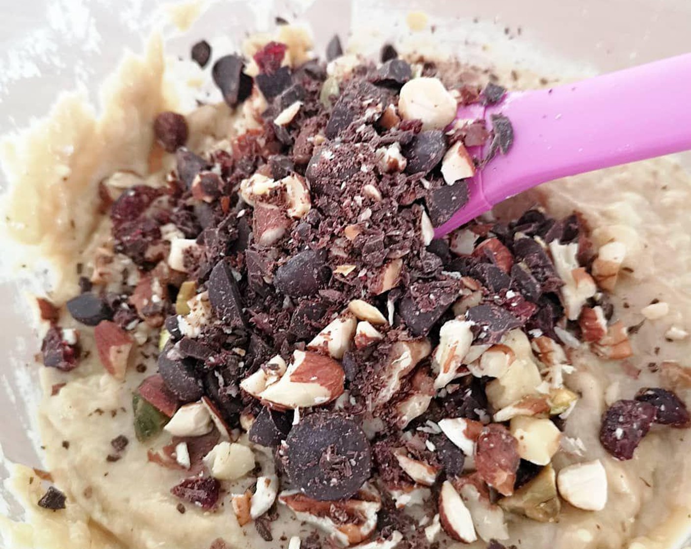 step 5 Stir in Dark Chocolate Chips (4 Tbsp) and Almonds (to taste).