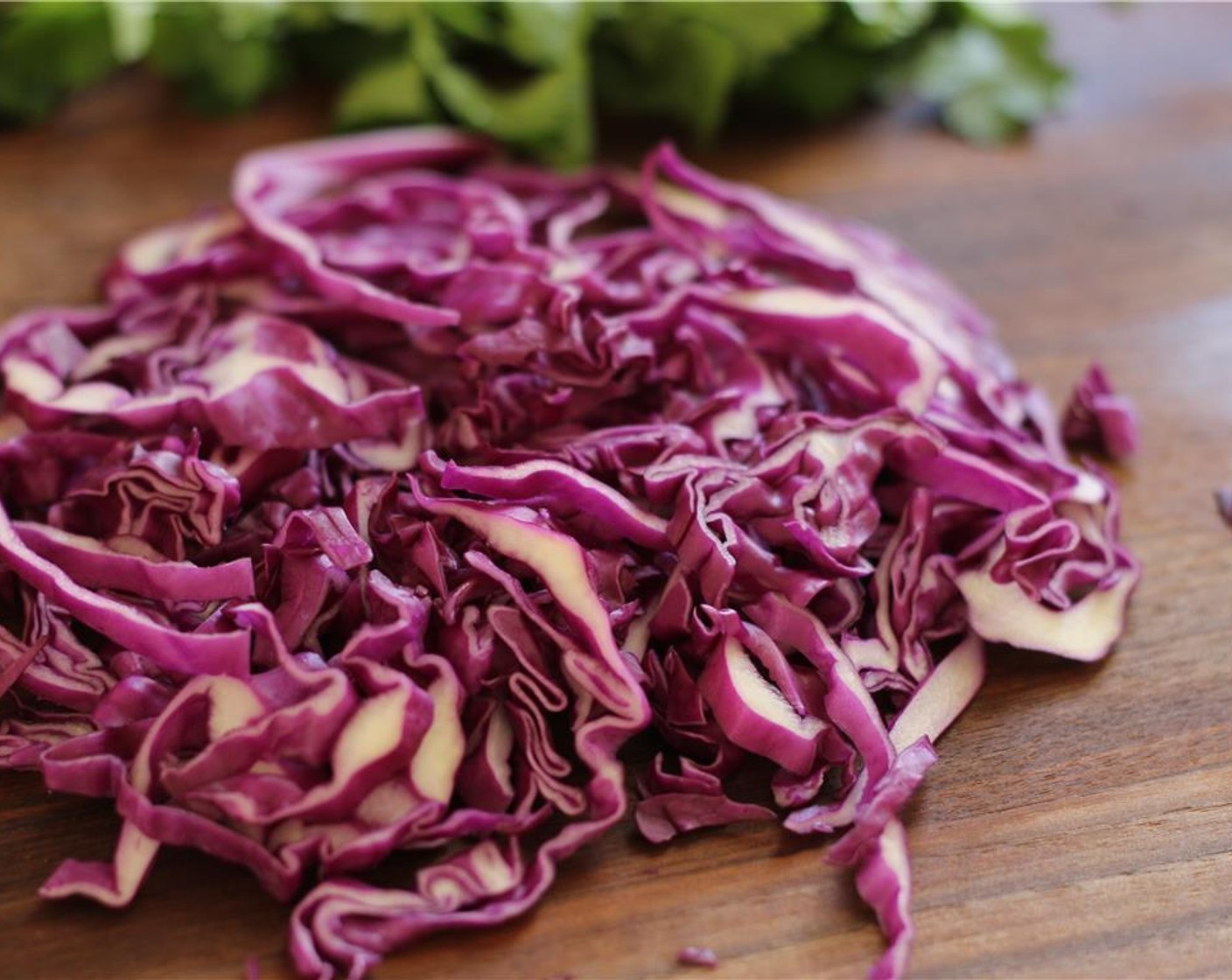 step 7 Thinly slice the Red Cabbage (1/2).