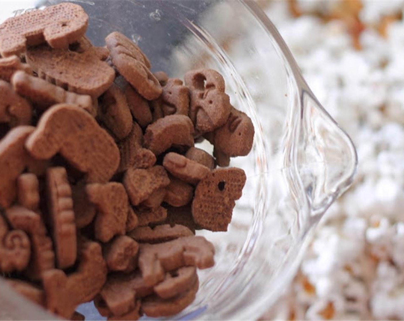 step 4 Then pour in the Chocolate Animal Crackers (4 cups).