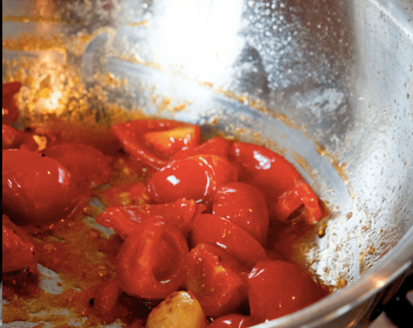 step 3 Add tomatoes to skillet. Season with Salt (to taste) and Ground Black Pepper (to taste). Cook on medium-high for 5 minutes.