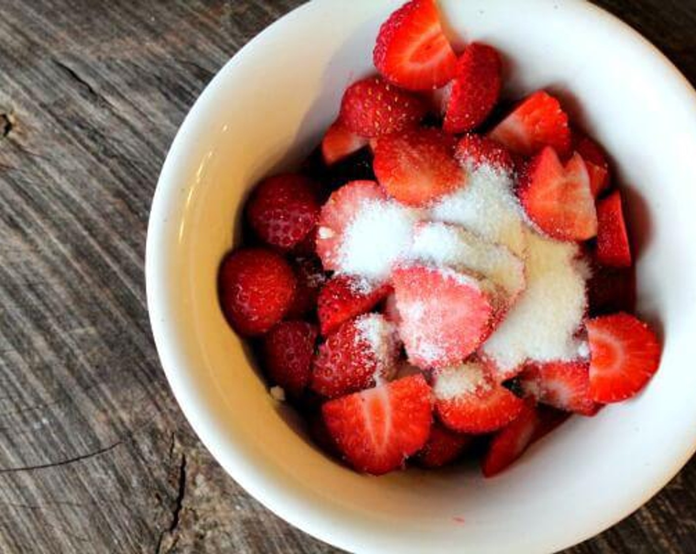 step 1 In a medium bowl, add Fresh Strawberries (3 cups) and Granulated Sugar (2 Tbsp), stir, and set aside. Stir occasionally to distribute the sugar.