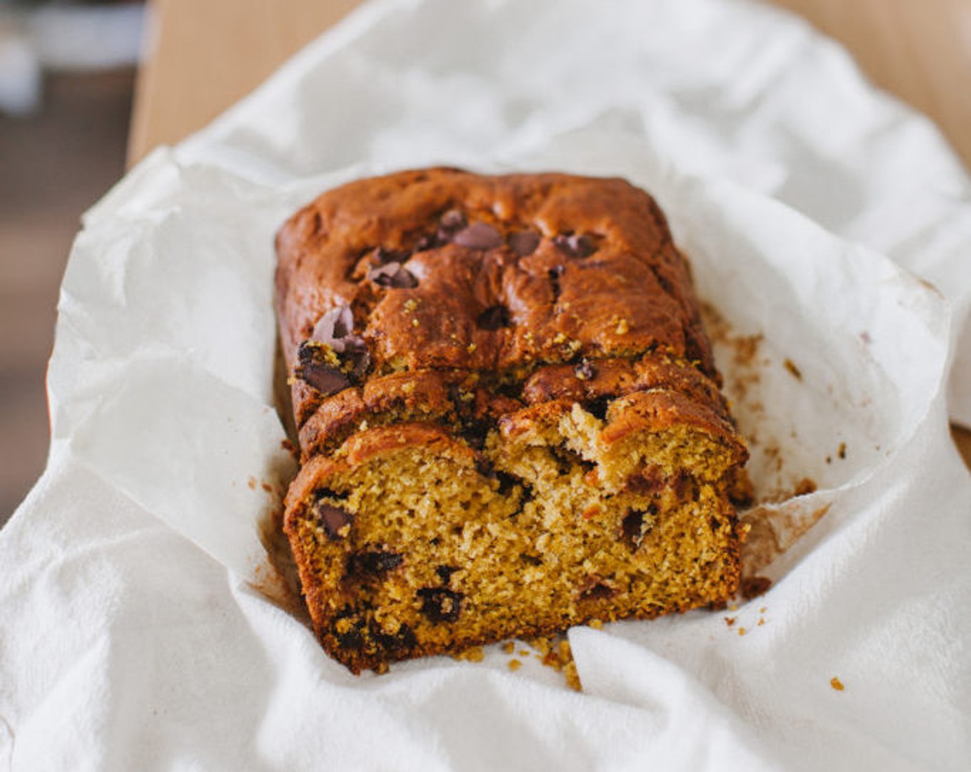 Pumpkin Bread with Banana and Chocolate