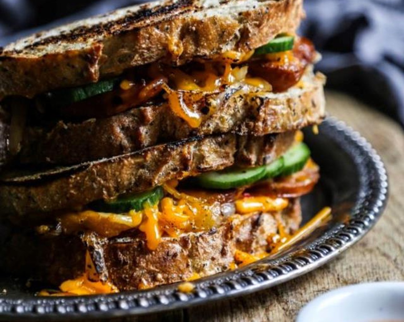 Pimento Grilled Cheese with Andouille