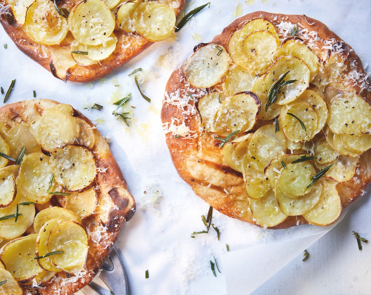 Truffled Jersey royal flatbreads M&S