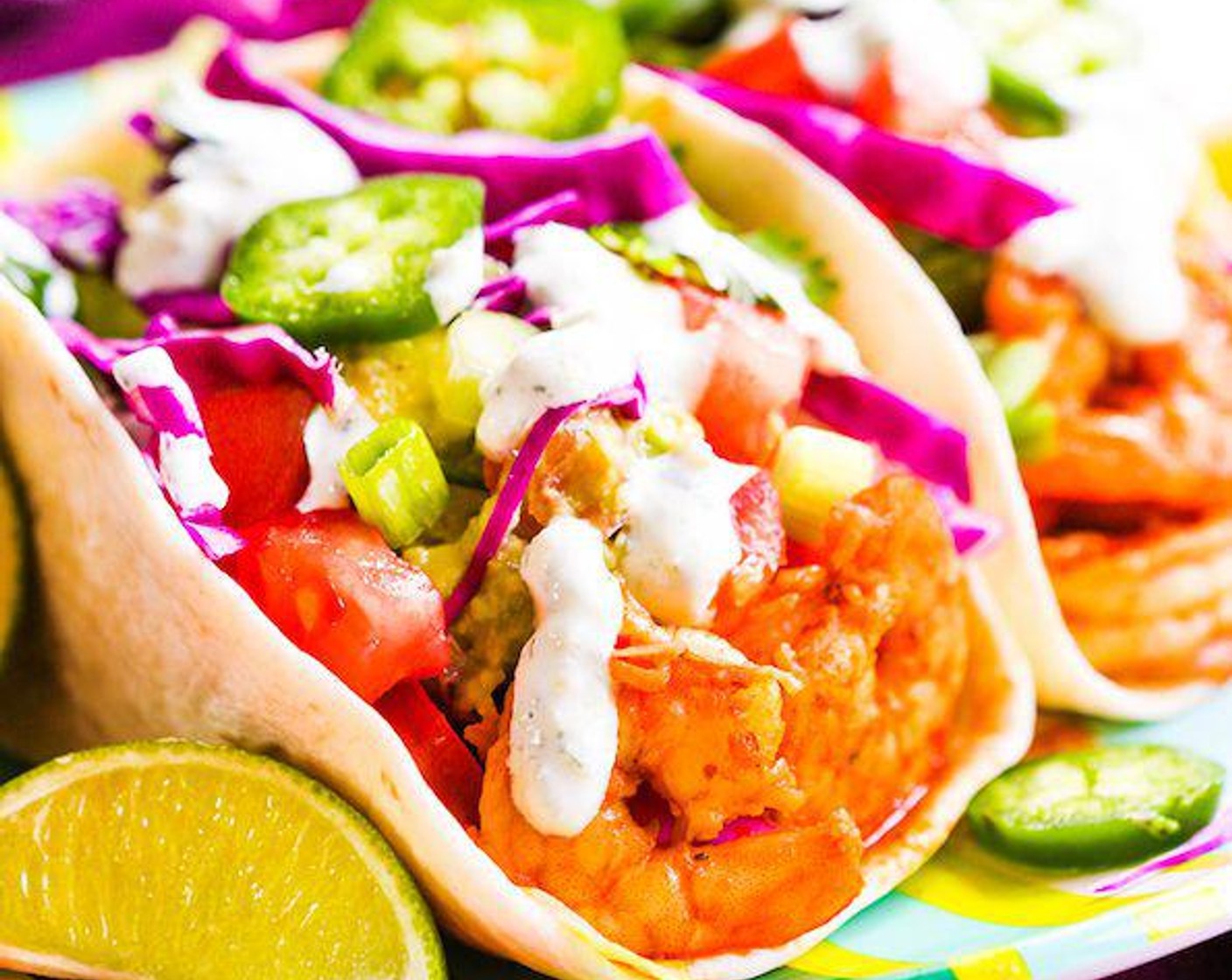 Shrimp Tacos with Cilantro Lime Sauce