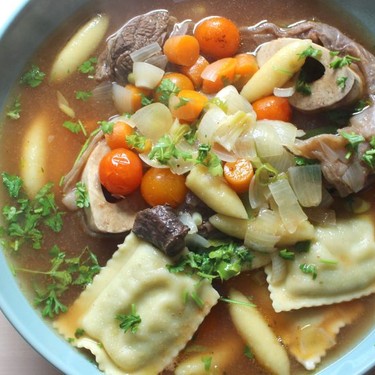 Beef Shank Soup with Pasta & Ravioli Recipe | SideChef