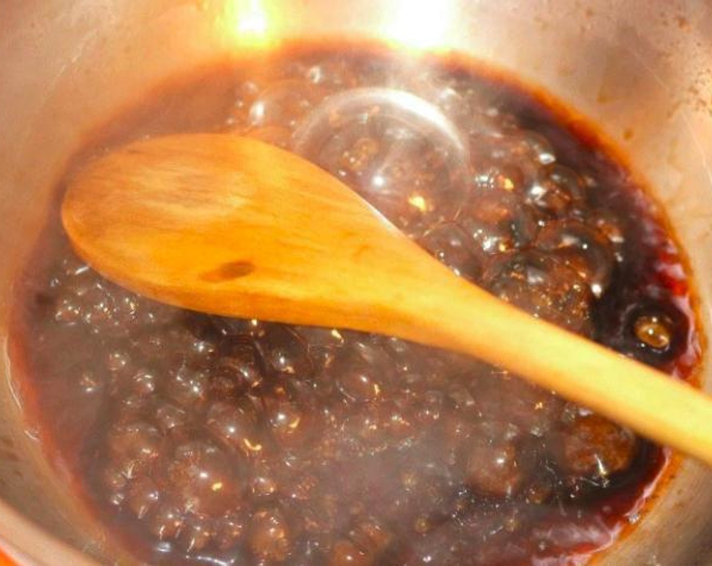 step 1 Bring Balsamic Vinegar (1/3 cup) to a simmer.