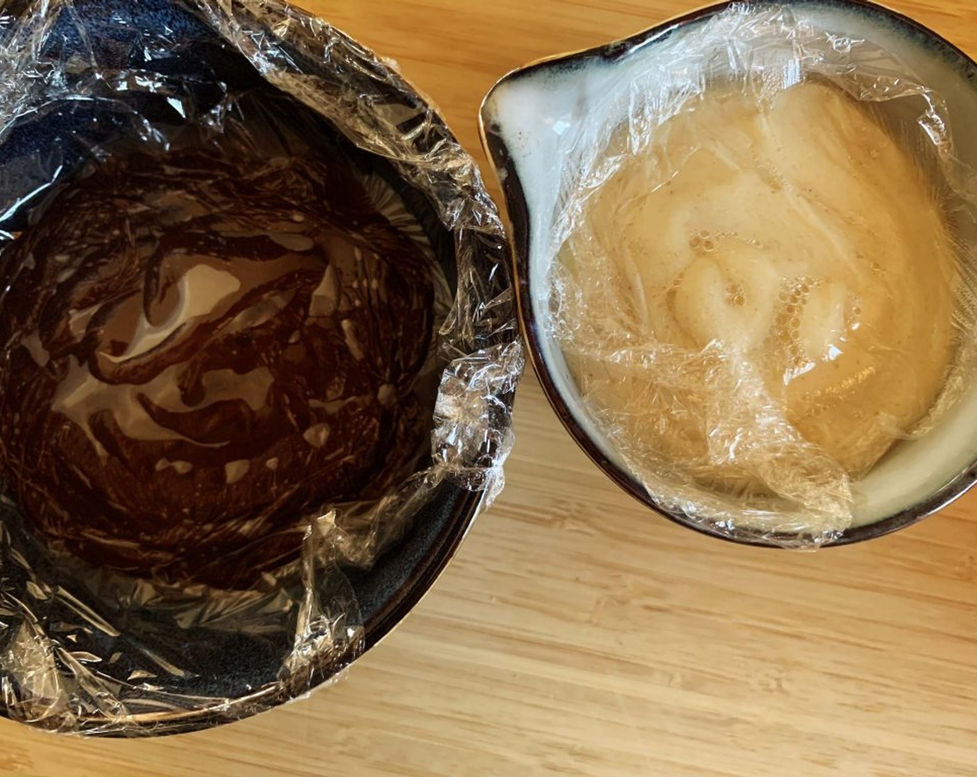 step 6 Transfer to a bowl, cover with plastic wrap, and let cool down. Transfer both bowls into your fridge for a couple of hours.