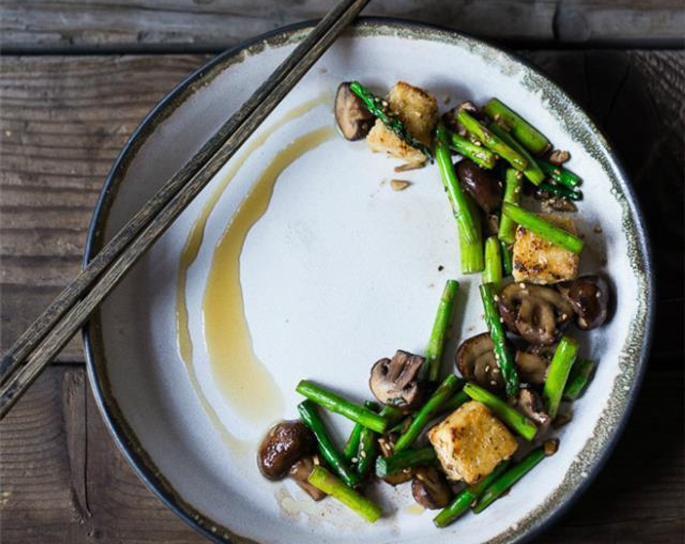 Wok Seared Asparagus and Mushrooms with Crispy Tofu SideChef