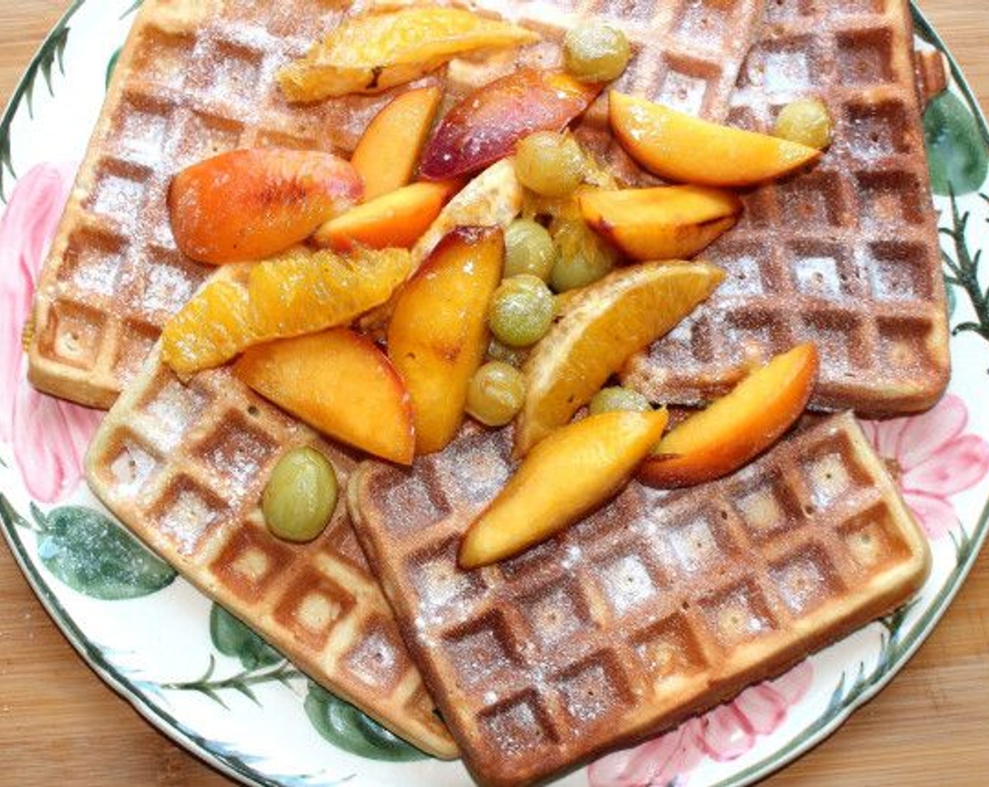 Belgian Waffles with Caramelized Fruit