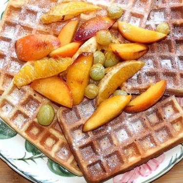Belgian Waffles with Caramelized Fruit Recipe | SideChef