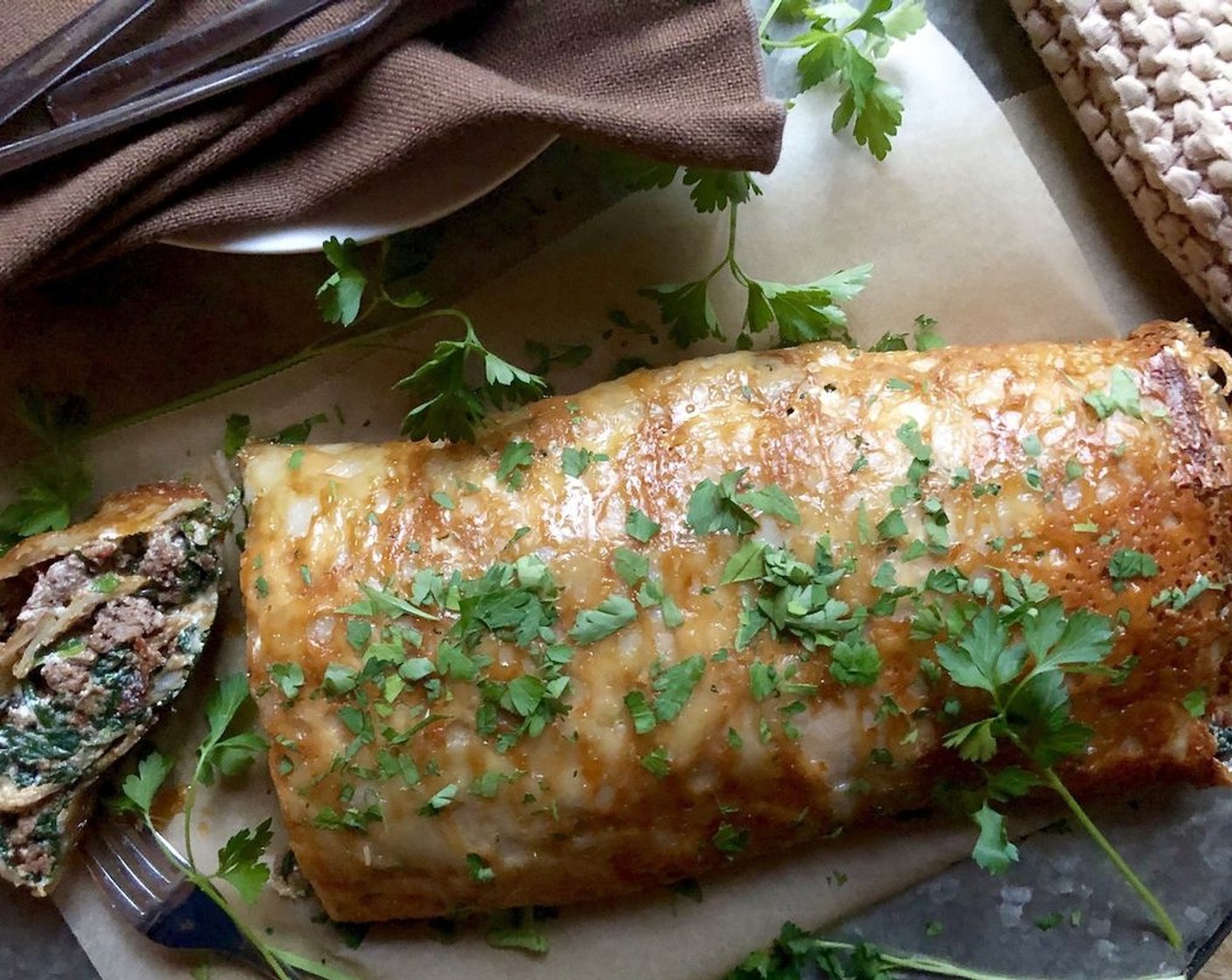 step 12 Sprinkle with remaining Fresh Parsley (1 Tbsp) for garnish. Slice and serve immediately.