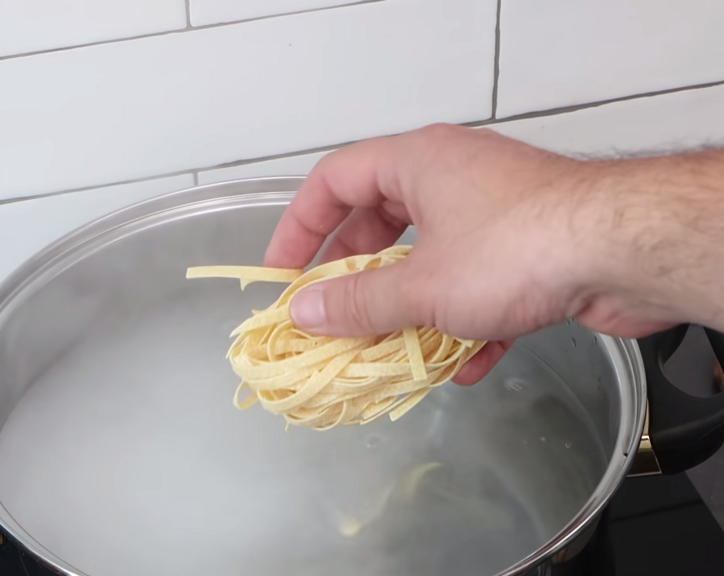 step 12 Once the sauce has finished cooking and your water has boiled, add your choice of Pasta (to taste) to the water and cook according to the packet instructions.