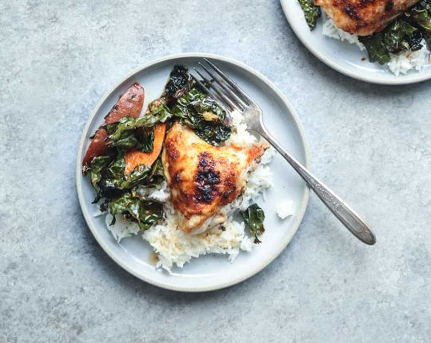 Red Curry Sheet Pan Chicken with Sweet Potatoes and Crispy Kale