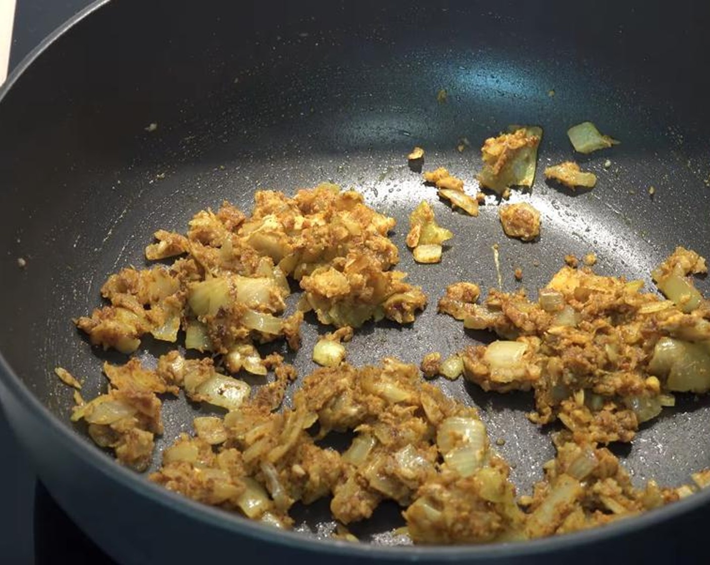 step 3 Add inDijon Mustard (1 tsp), Ground Turmeric (1 tsp), Ground Coriander (1/2 tsp), Mild Curry Powder (1 tsp), Ground Cumin (1 tsp), and Salt (to taste). Stir around for about a minute.