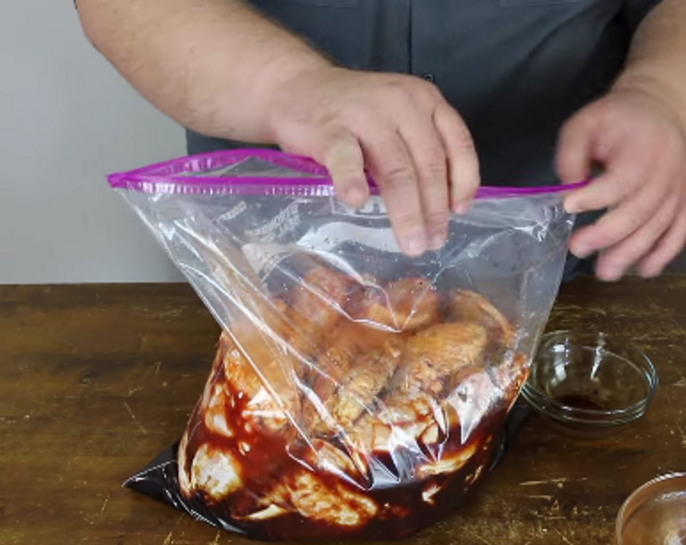 step 3 Place the wings in a large zip top bag and pour the marinade over the wings.