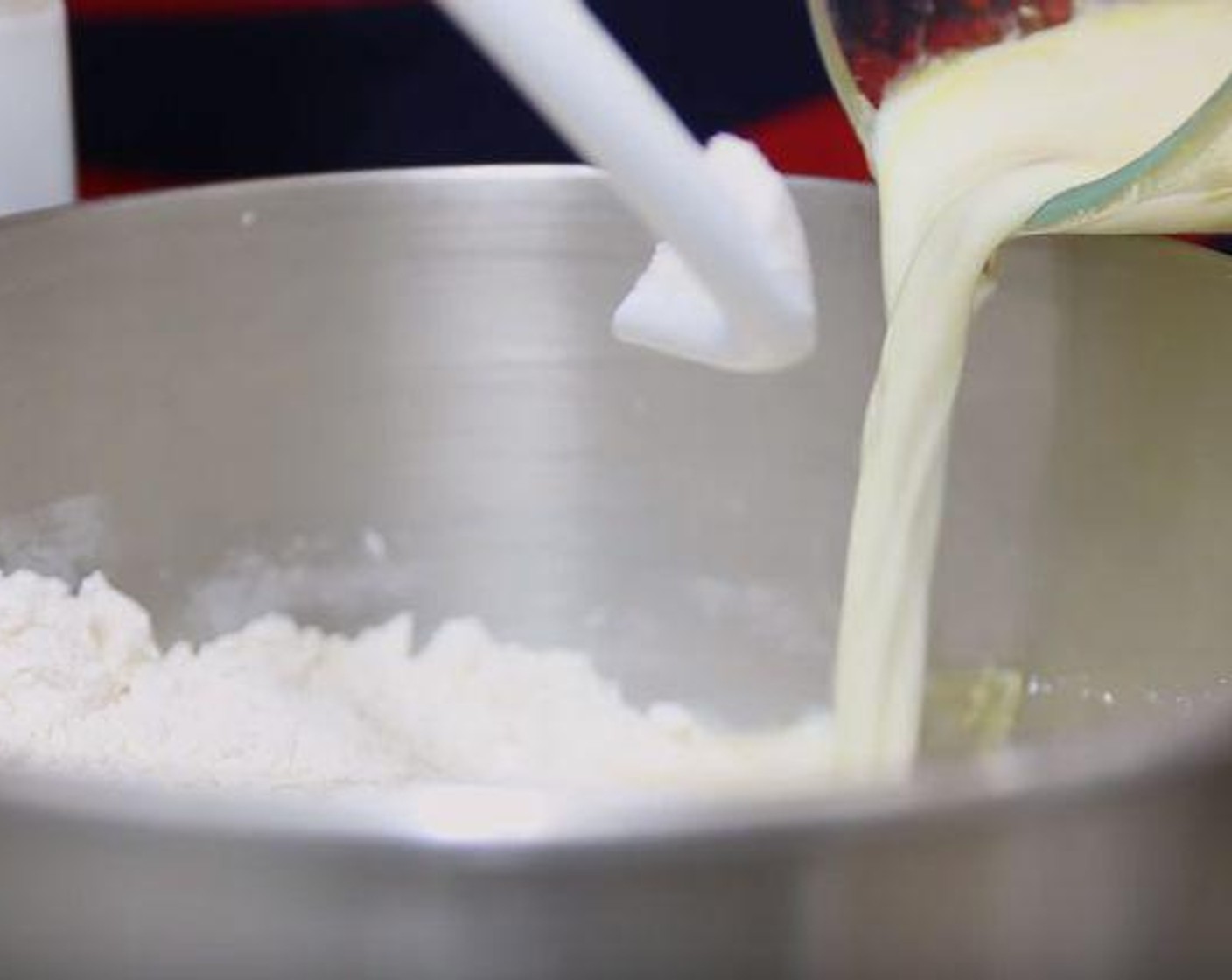 step 1 Add Butter (4 Tbsp) to Milk (1 1/4 cups), sprinkle the Instant Dry Yeast (2 tsp) and mix to combine, let it sit for 5-10 minutes until foamy.