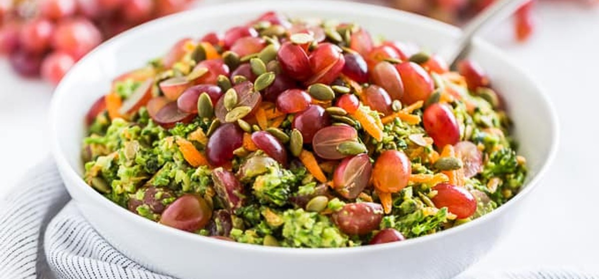 Healthy Broccoli Salad with Creamy Avocado Dressing Recipe | SideChef