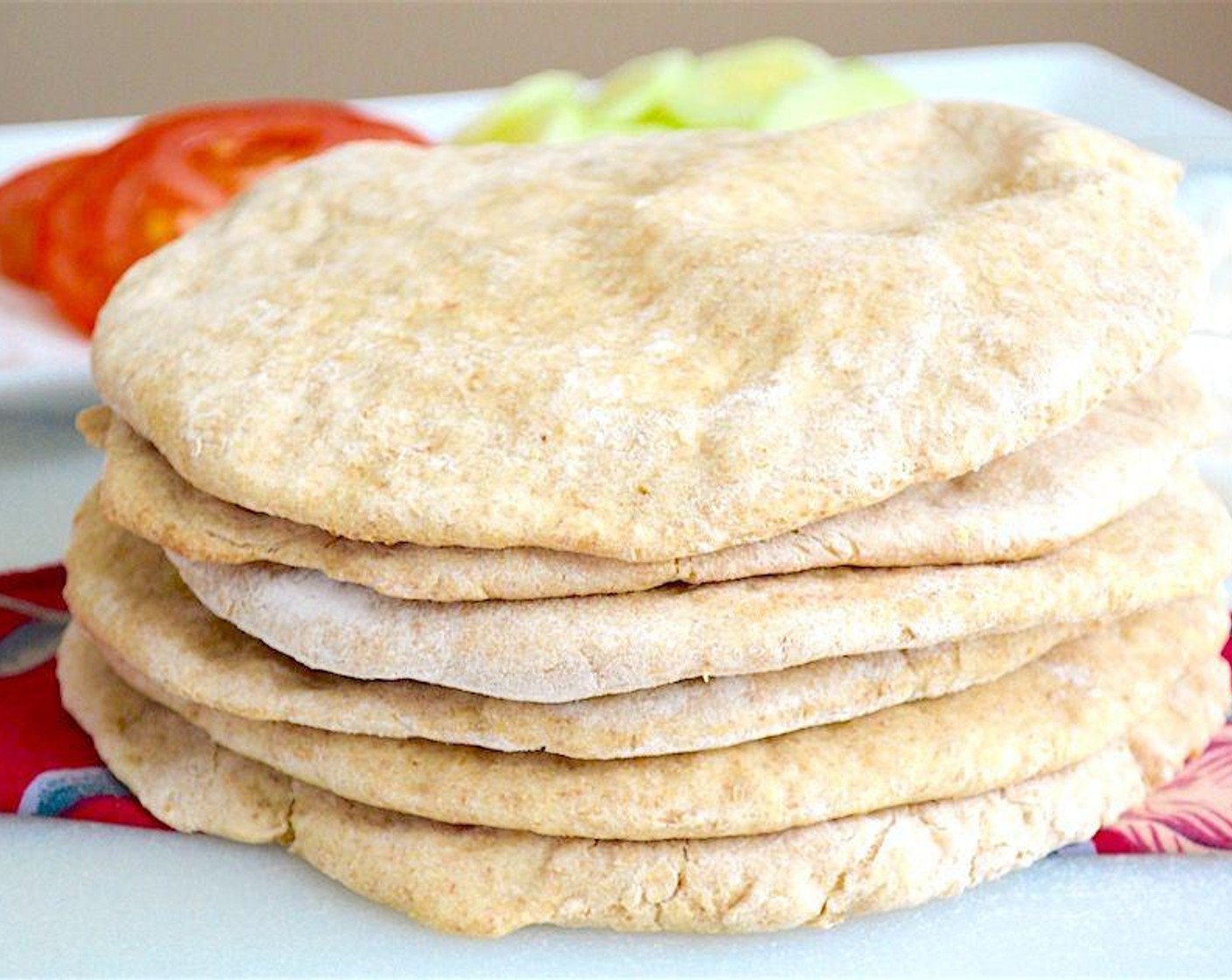 step 8 When the pita are all baked and cooled, keep what you need immediately sealed and out, then warm it up in the toaster when you need it. Enjoy!