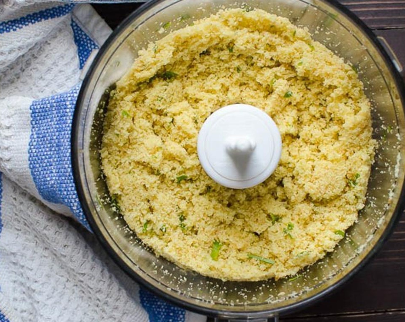 step 2 In a food processor, add the Bread (1 slice), Unsalted Butter (3 Tbsp) and Fresh Parsley (1 Tbsp) and pulse until crumbly. Spray an 8" casserole dish with Vegetable Oil Cooking Spray (as needed) and set aside. Preheat the oven to 350 degrees F (180 degrees C).