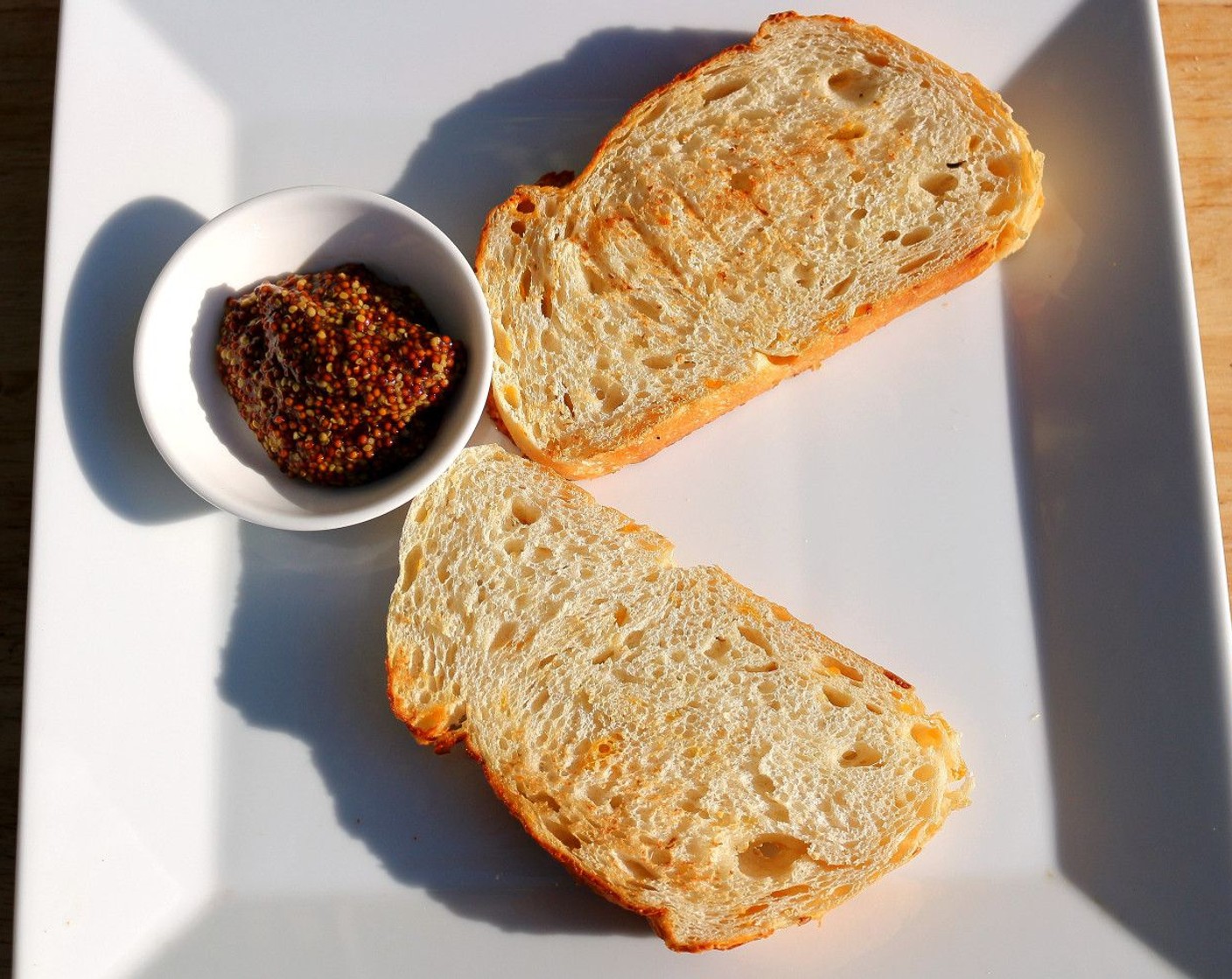 step 7 Lightly toast the Sourdough Bread (to taste) and serve some Whole Grain Mustard (to taste).