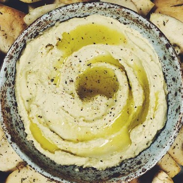 Avocado Hummus with Baked Pita Recipe | SideChef