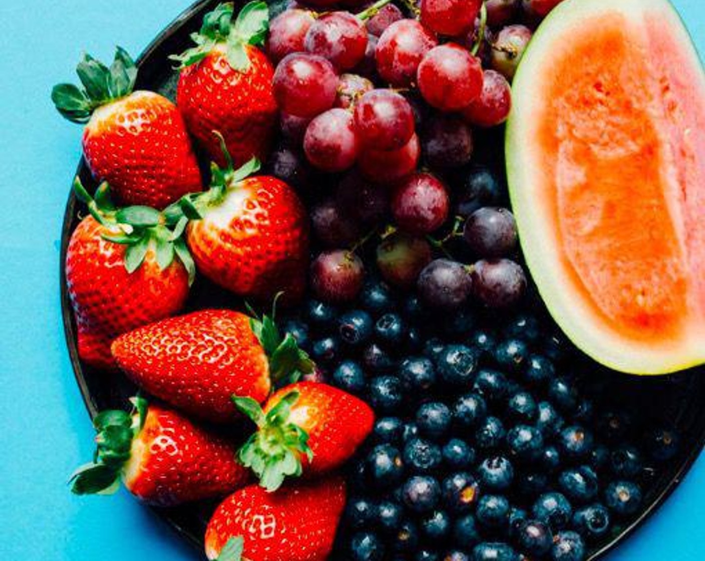 step 1 Add Watermelons (2 cups), Fresh Strawberry (1 cup), Grapes (1 cup), and Fresh Blueberry (1 cup) to a bowl.