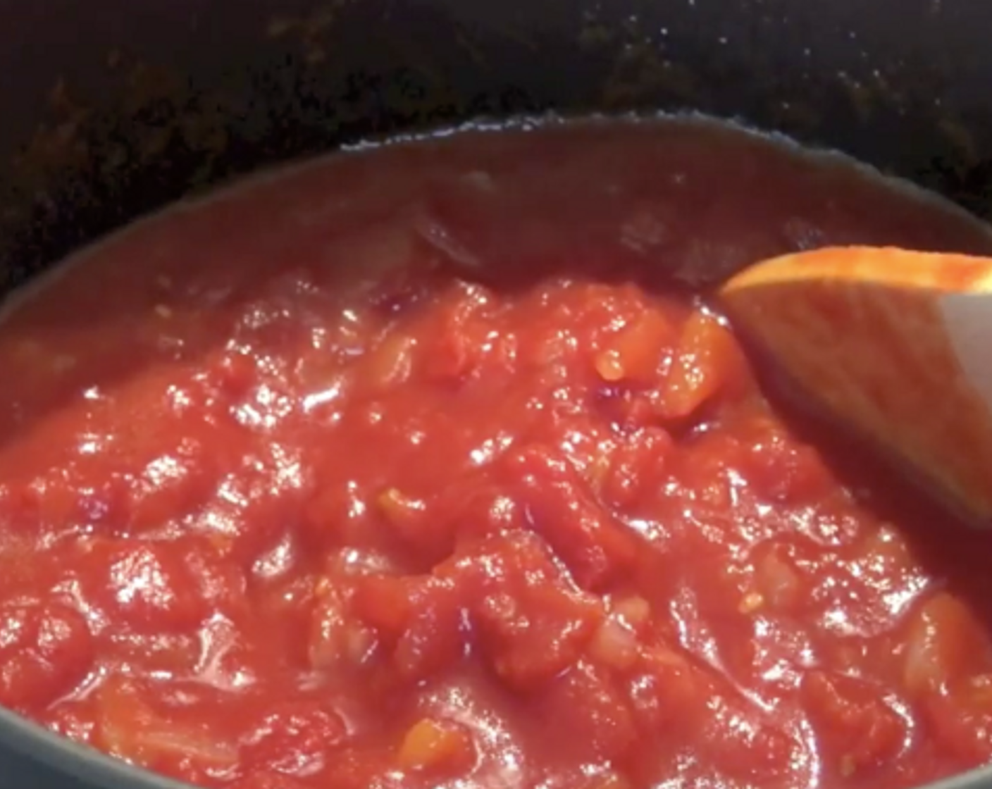step 3 Add in Canned Diced Tomatoes (5 2/3 cups) and Ground Allspice (1/4 tsp). Give that a good stir together.