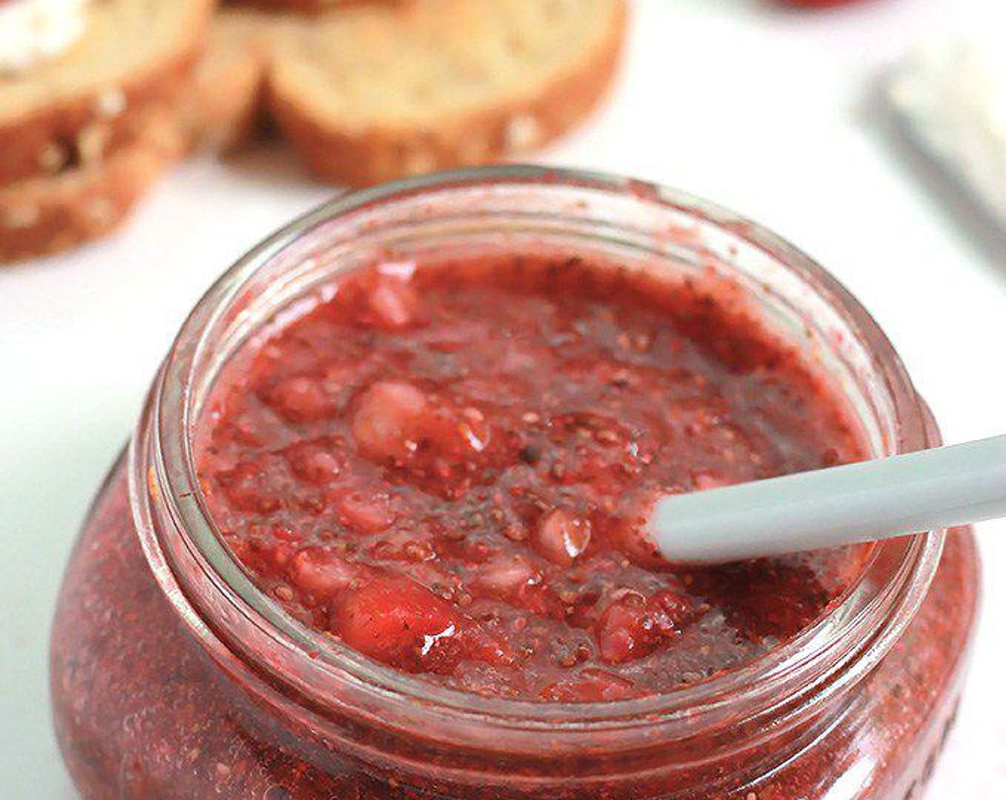 No-Cook Strawberry Mint Chia Jam